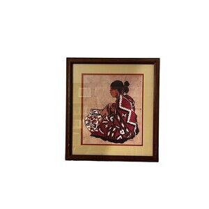 Navajo Woman Framed  Print by Judith Fell Kettunen
